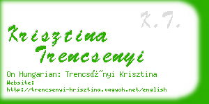 krisztina trencsenyi business card